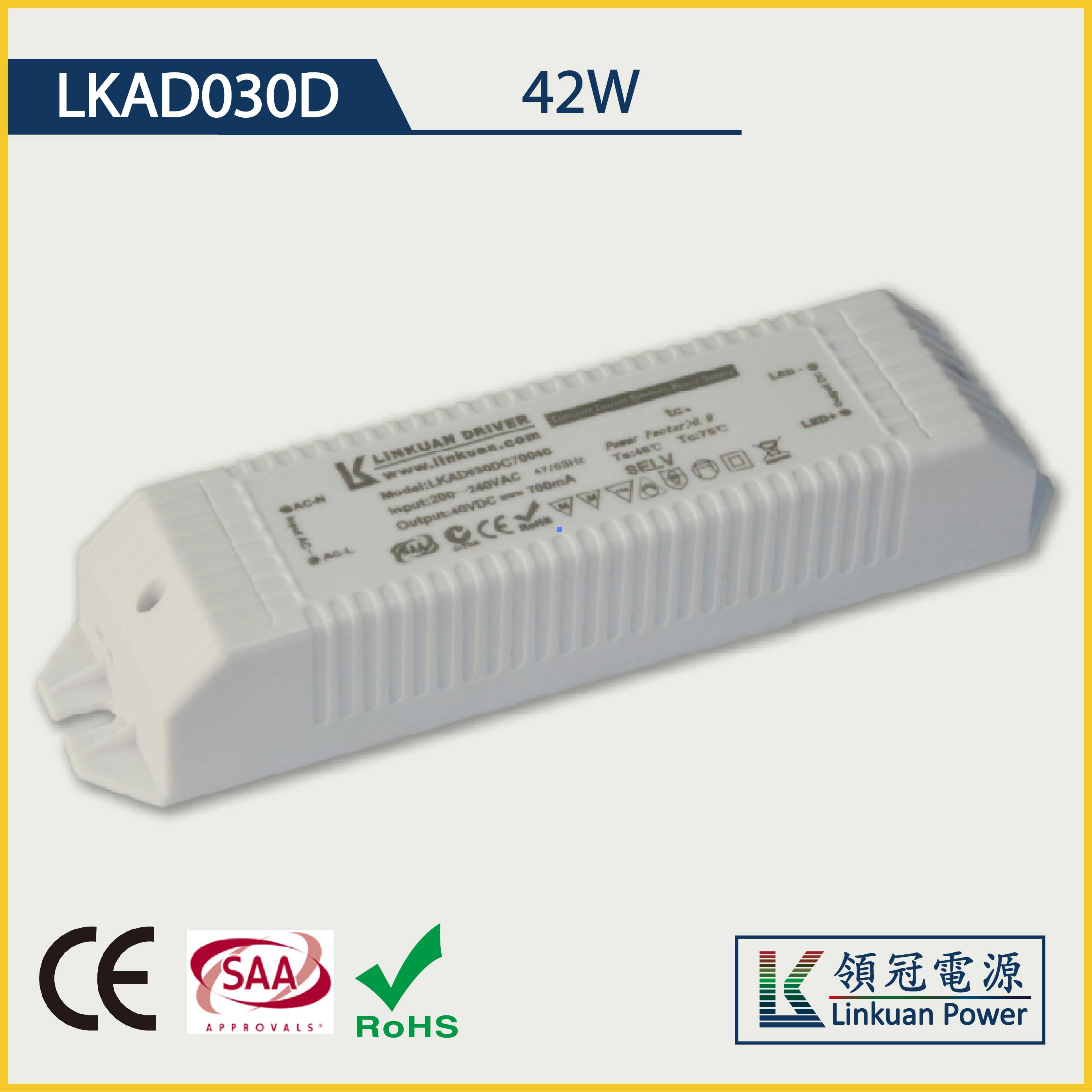 LKAD030D 42W 25-42V 1000mA Dimmable LED drivers