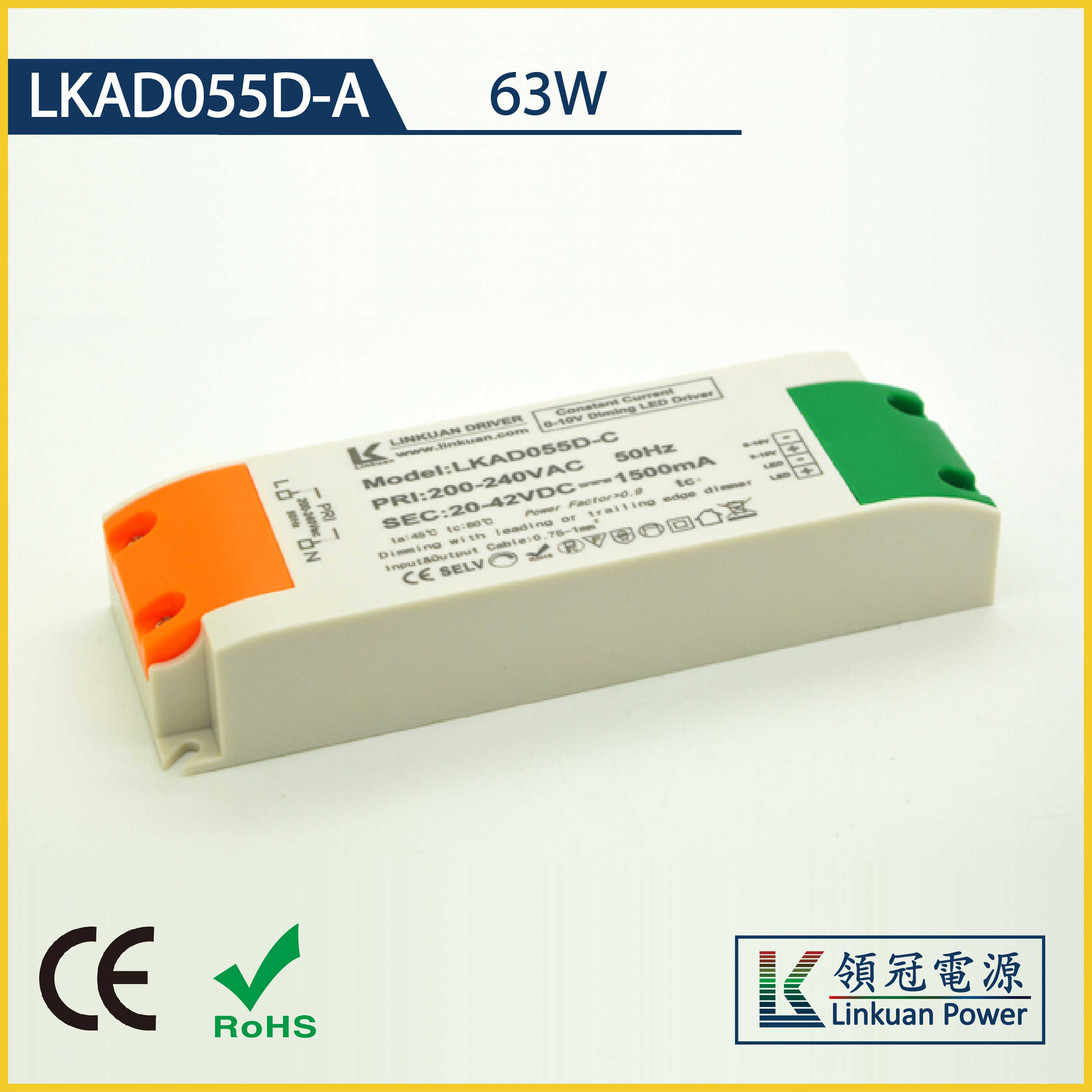 LKAD055D-A 63W 5-42V 1500mA CCT Adjusting LED drivers