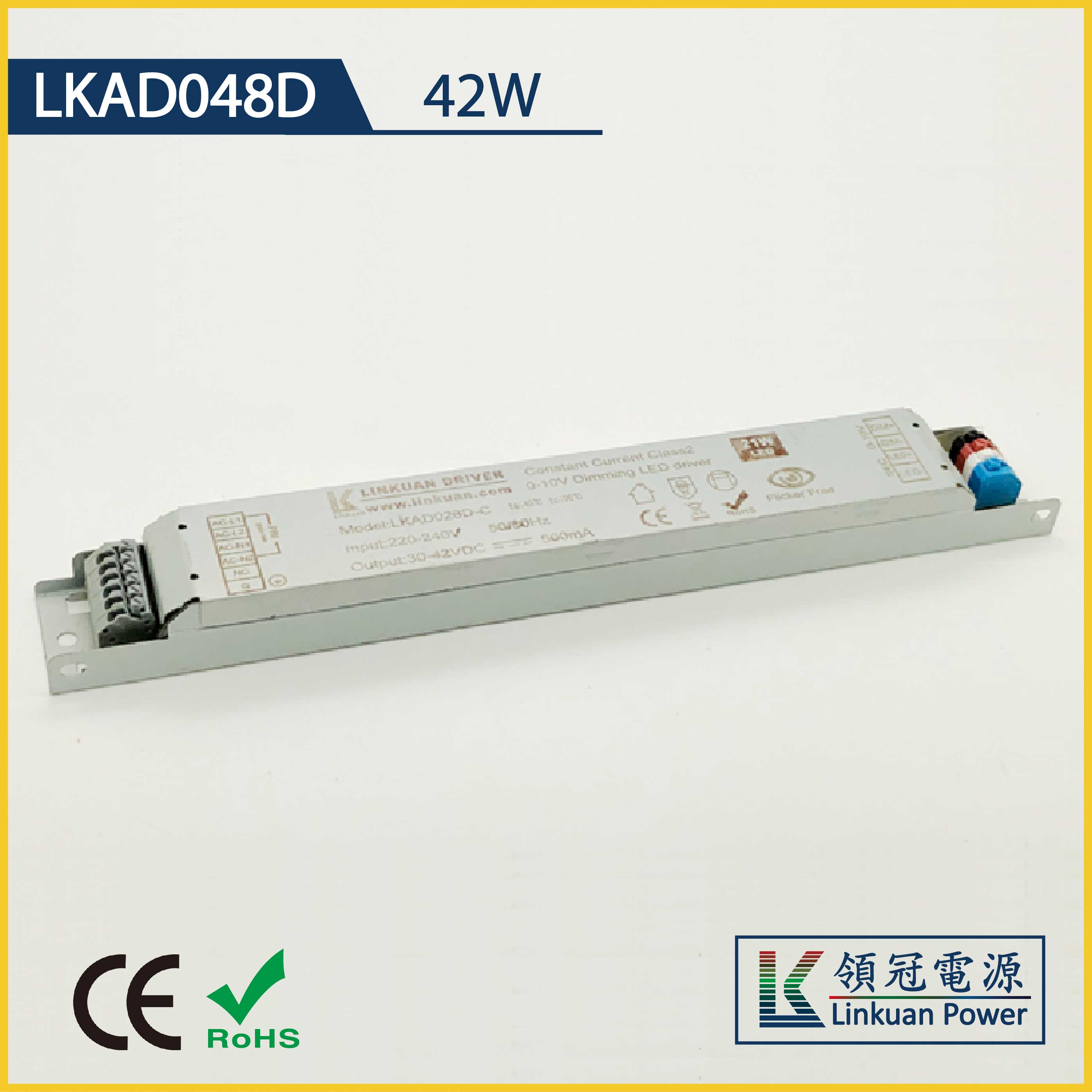 LKAD048D 42W 26-42V 1000mA Linear Lamp triac dimmable led driver